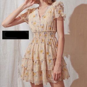 Boutique Floral Ruffles Dress